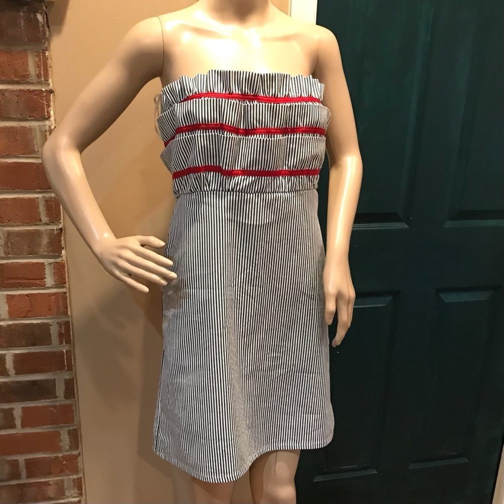 NWT $124 Judith March | Seersucker Tiered Ruffle | Dress